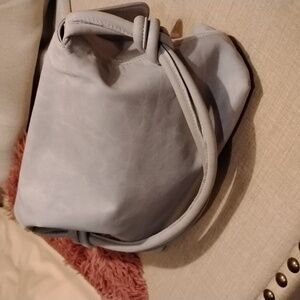 OMBU Soft Suede Shoulder Bag. Baby Blue. Beautiful Leather.
